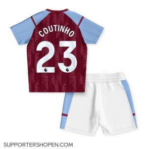 Aston Villa Philippe Coutinho #23 Hemmatröja Barn 2023-24 Kortärmad (+ korta byxor)